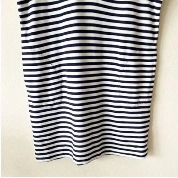 ATM Anthony Thomas Melillo V Neck Navy Striped Shift Dress - Picture 5 of 9